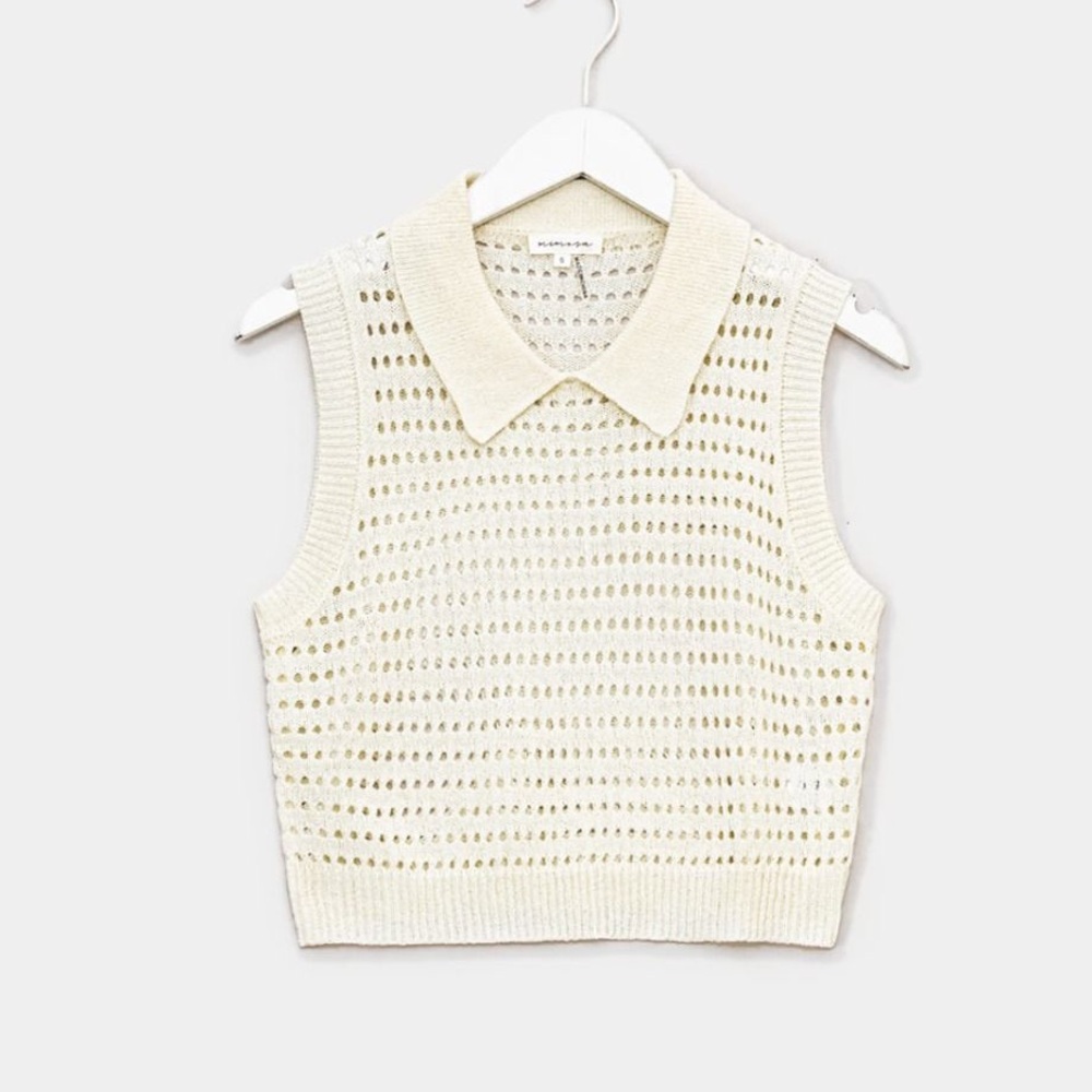 Mimosa cropped crochet sweater